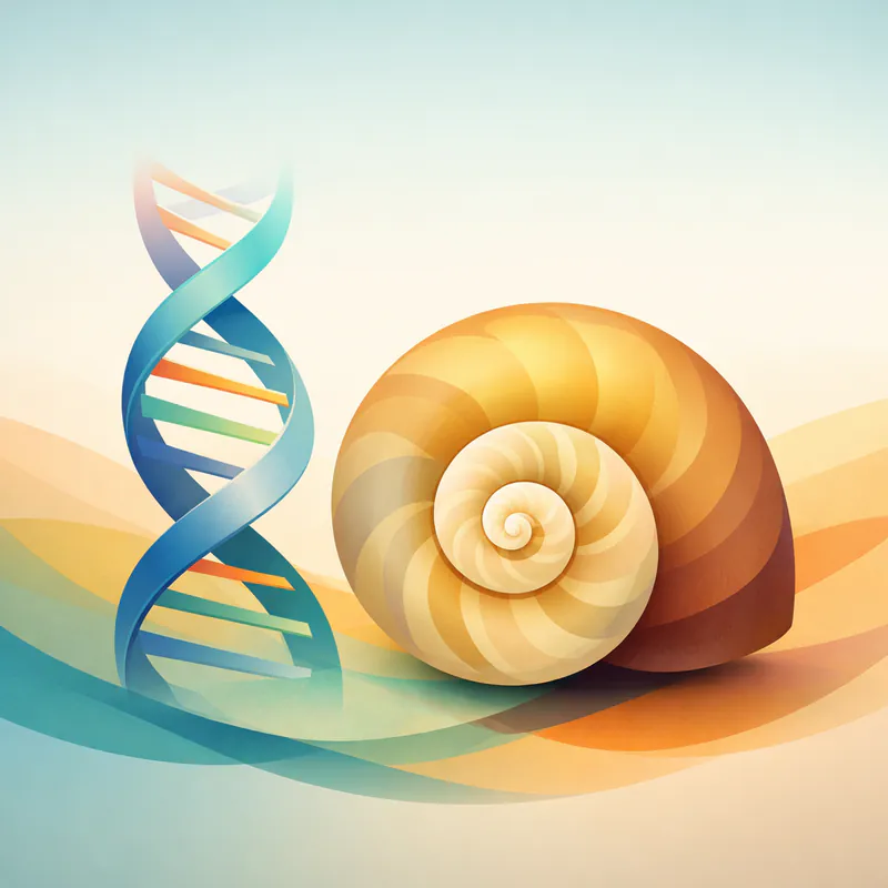 The Handedness in Molecules and Snail Shells
