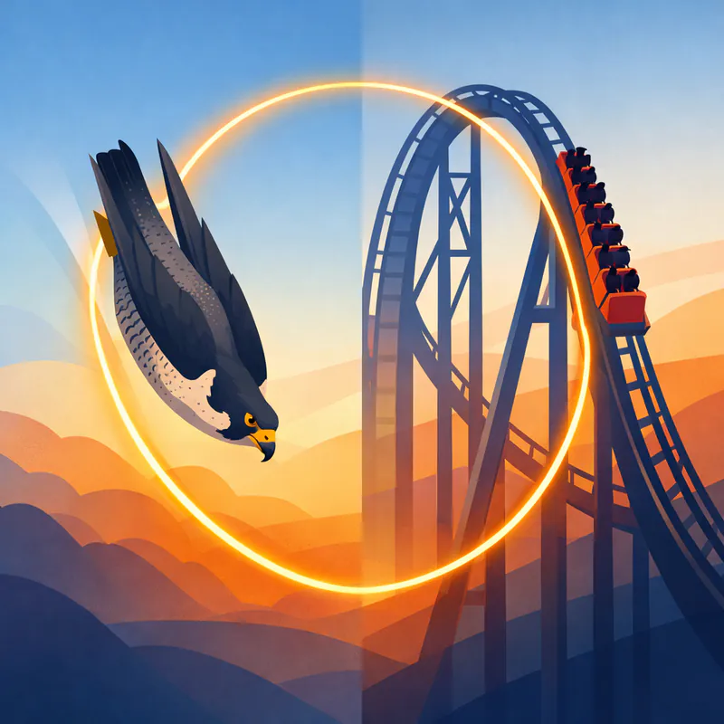 The Shape of Speed in Falcons and Coasters