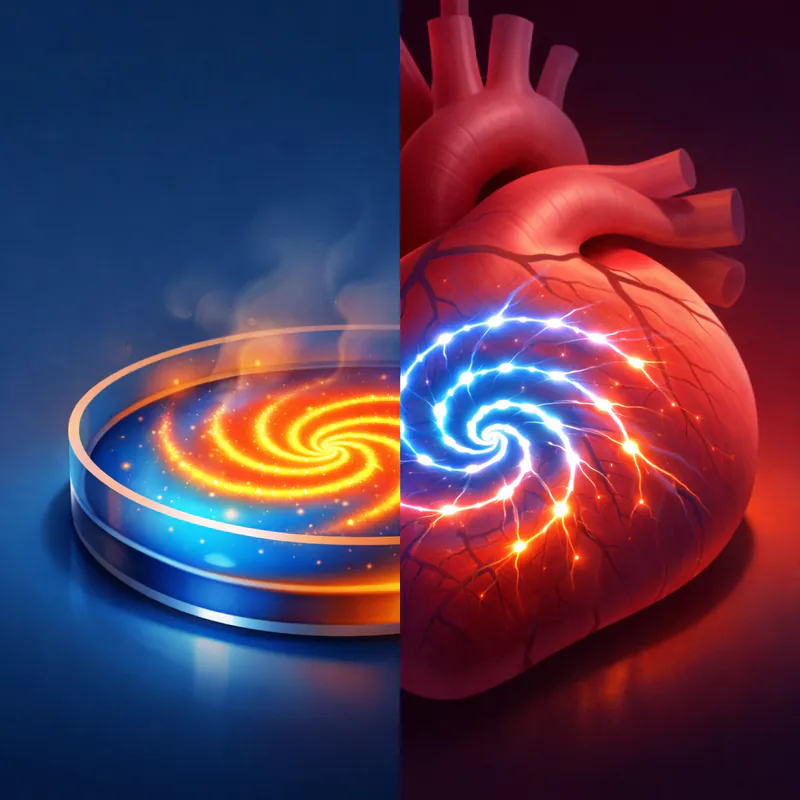 The Spiral Waves in Slime Molds and Hearts