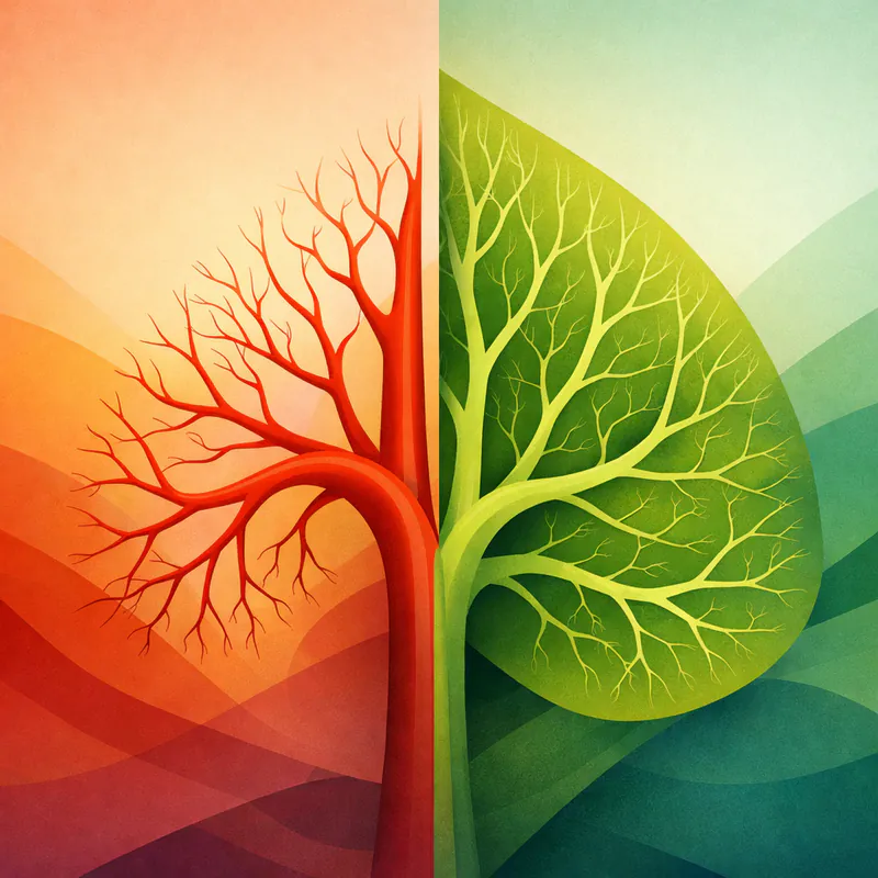 The Same Math in Your Arteries and Leaf Veins